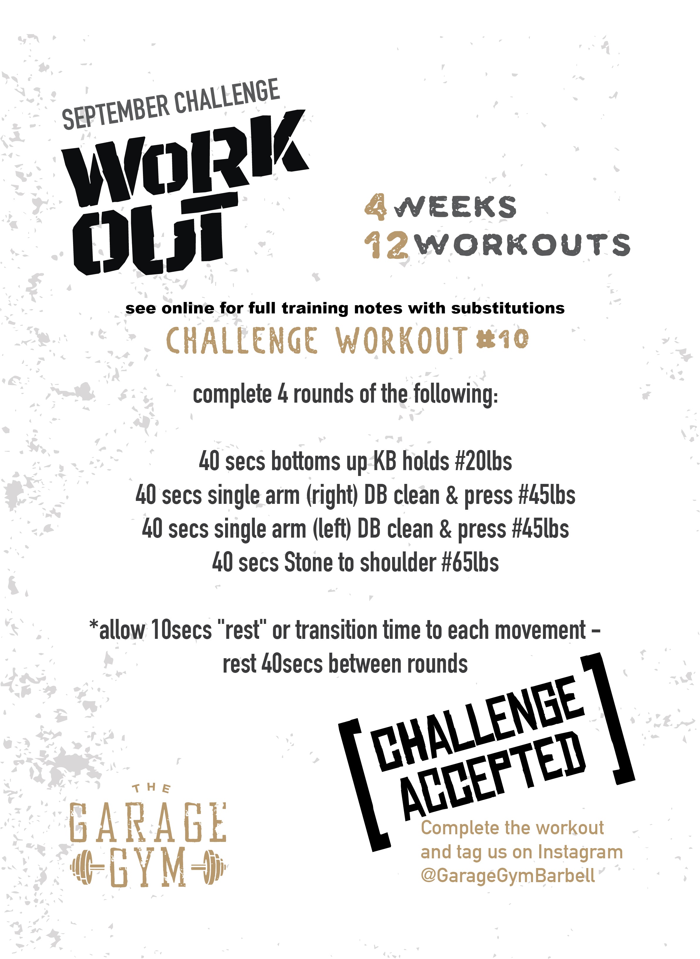 9-23-19 Volume Upper Body & Challenge Workout #10