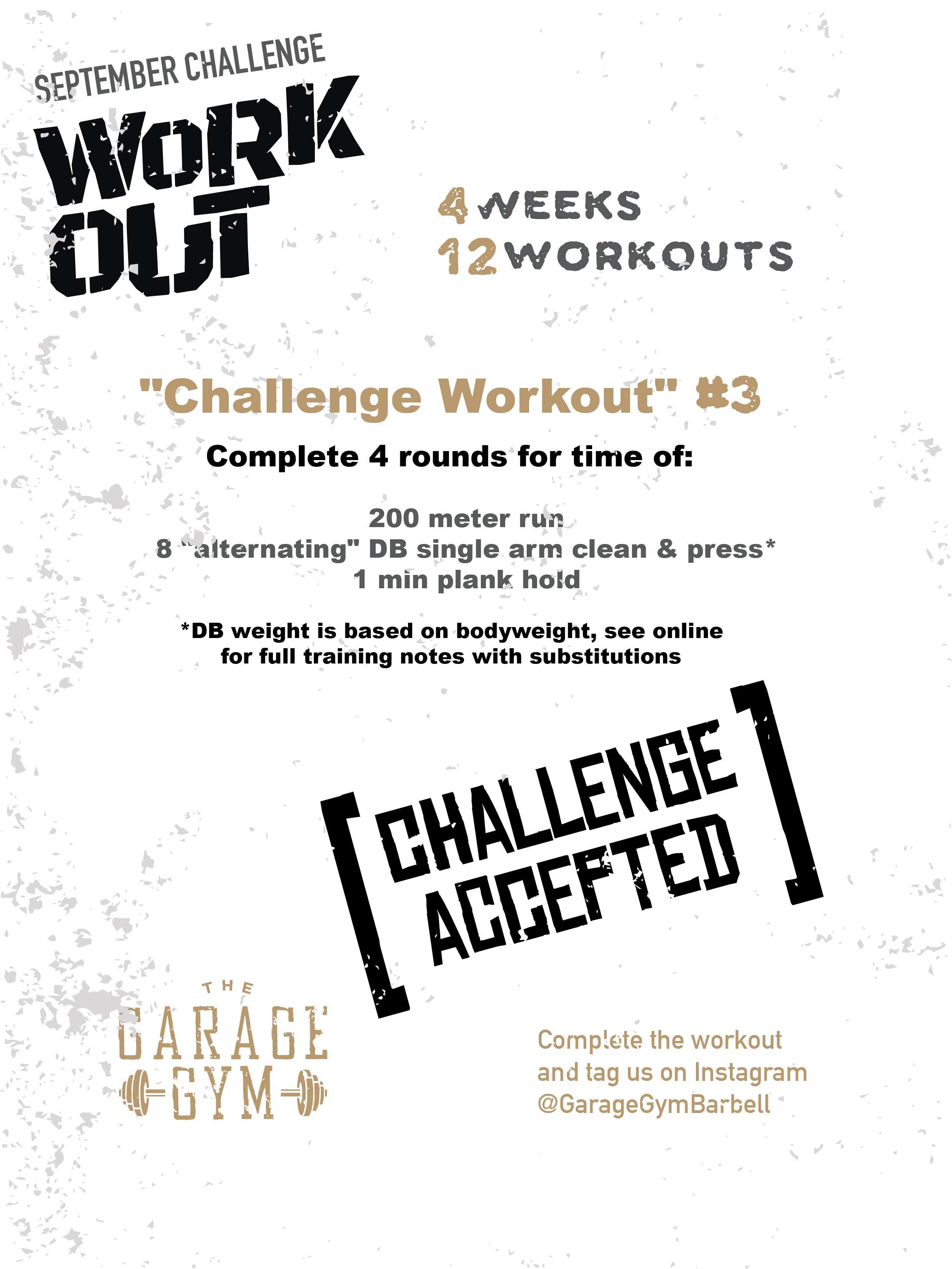 9-6-19 "Challenge Workout #3" plus upper body volume